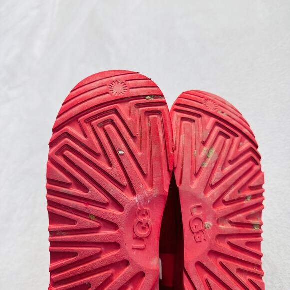UGG Boots Womens 3 Samba Red Classic Clear Mini Waterproof Rain Snow Casual - Picture 4 of 9
